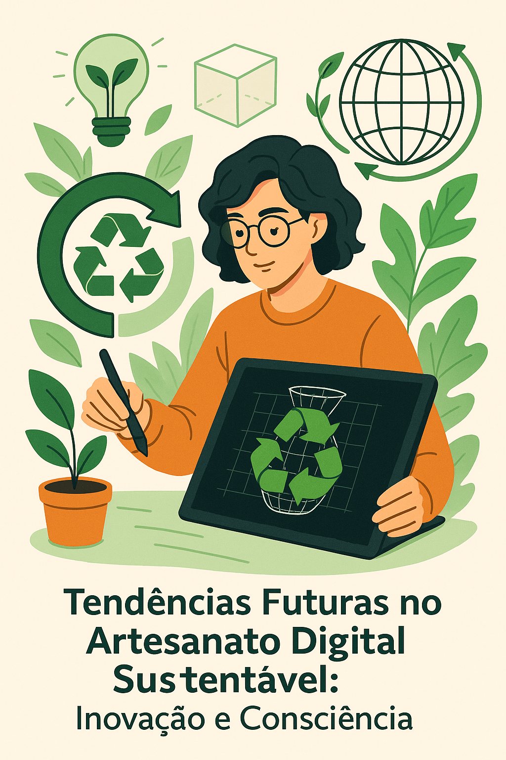 Tendências Futuras no Artesanato Digital Sustentável com inovação e consciência ecológica.