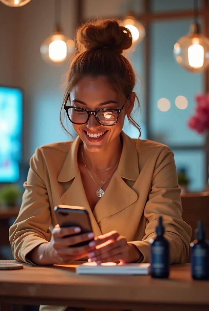 Empreender com propósito é alinhar resultados e felicidade. Pessoa sorrindo enquanto trabalha com propósito e equilíbrio.