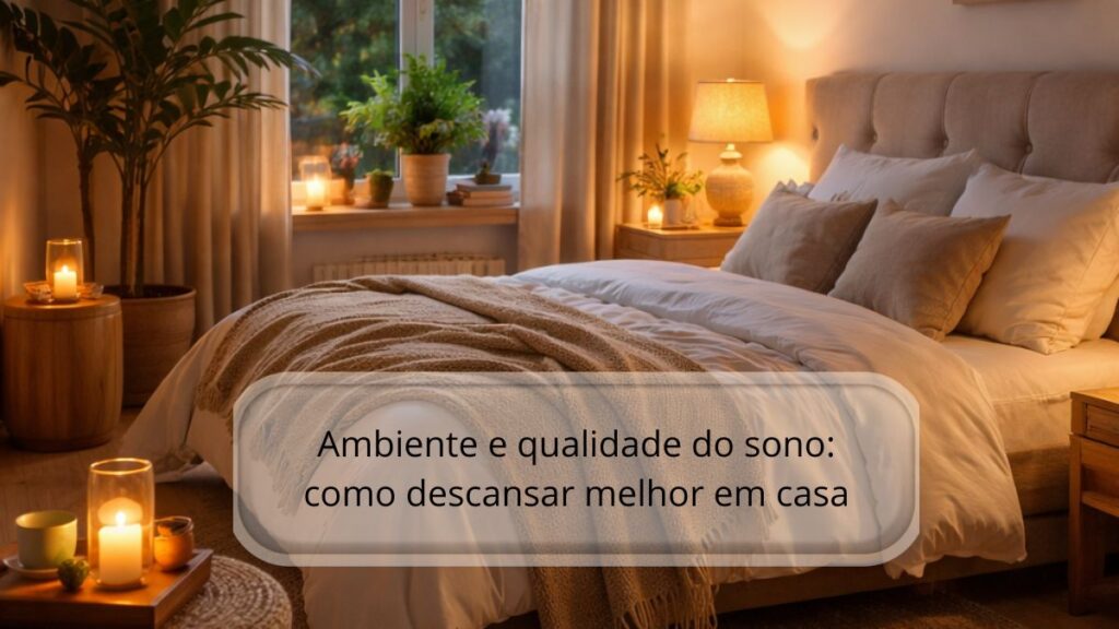 Qualidade do sono favorecida por quarto aconchegante e ambiente propício ao descanso