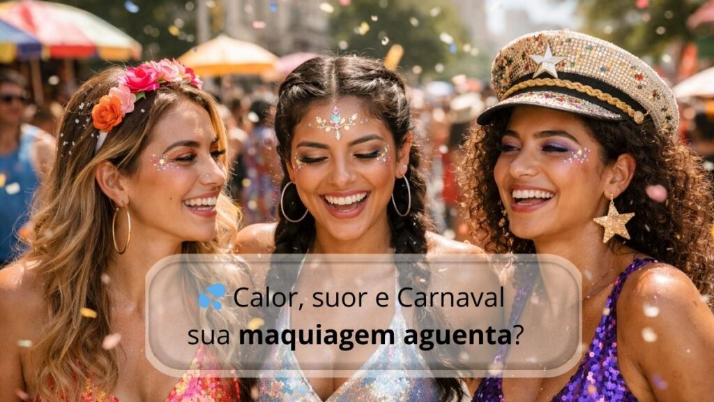 Maquiagens que não derretem: mulheres curtindo bloco de Carnaval com maquiagem intacta no calor